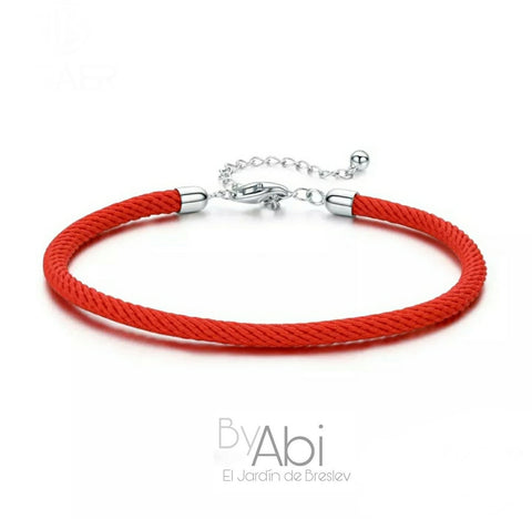 Red string bracelet with Silver